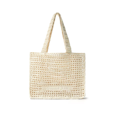 Simple Shoulder Bag New Women'S Bag Children'S Bag Hollow Crochet Woven Handbag Straw Woven Bag Summer Seaside Letter