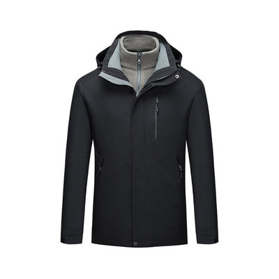 polyester Men'S Casual Hooded Jacket Windproof Thermal Army Clothing with Zipper