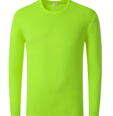 Plain Polyester T Shirts Clothing Round Neck Full Sleeve T Shirt 200g