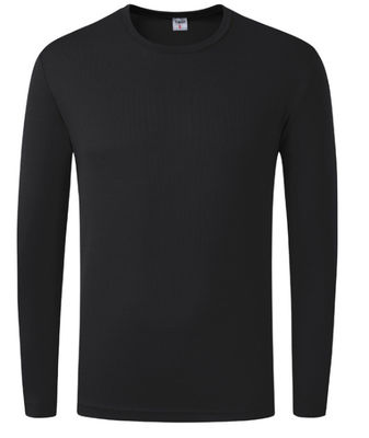Plain Polyester T Shirts Clothing Round Neck Full Sleeve T Shirt 200g