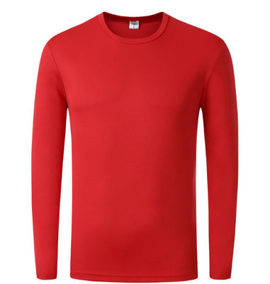 Plain Polyester T Shirts Clothing Round Neck Full Sleeve T Shirt 200g