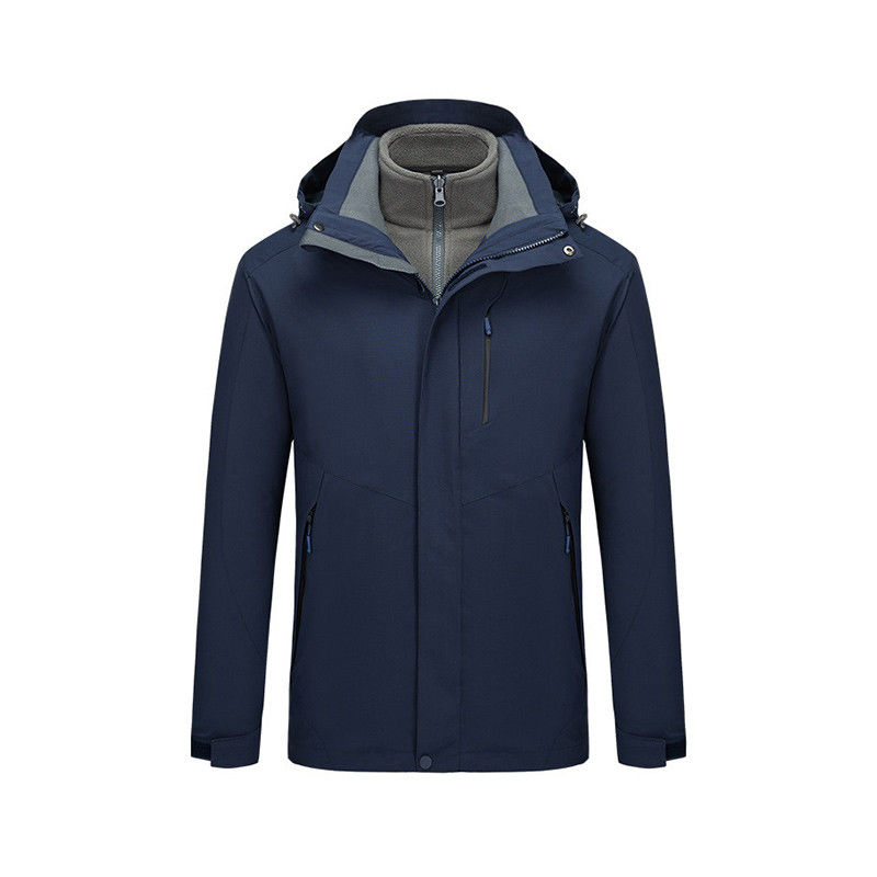 polyester Men'S Casual Hooded Jacket Windproof Thermal Army Clothing with Zipper